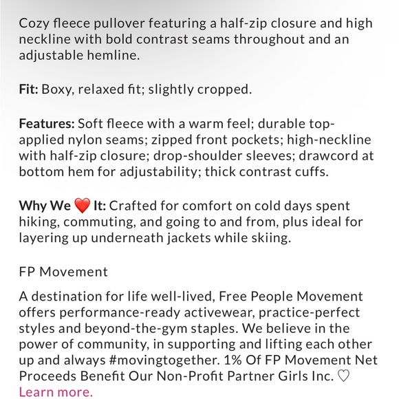 Free people half zip pullover - Picture 4 of 4